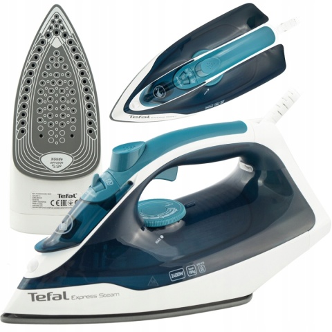Tefal FV2839E0 Żelazko Parowe 2400W z Ceramiczną Stopą i Silnym Uderzeniem Pary