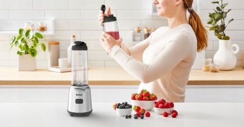 Tefal Mix&Move Blender osobisty 300W 0,6L Tritan - Srebrny/Szary