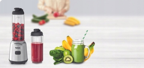 Tefal Mix&Move Blender osobisty 300W 0,6L Tritan - Srebrny/Szary