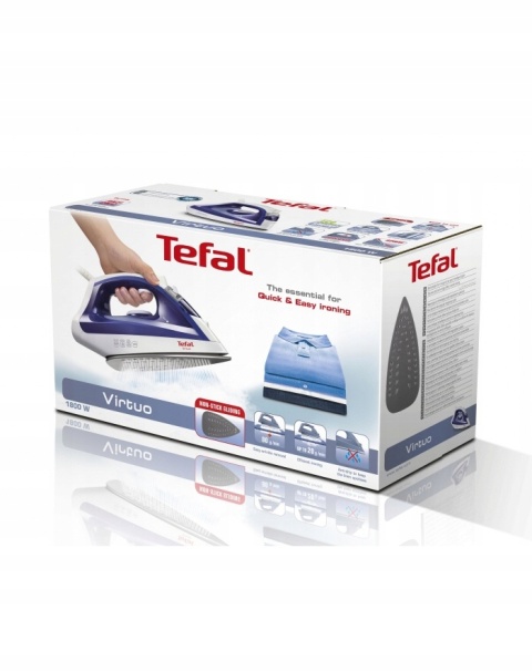 Żelazko Parowe Tefal FV1711 1800W Ceramika 80g/min Pionowe z Anti-Drip