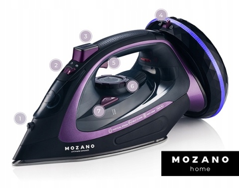 Żelazko bezprzewodowe Mozano Ultimate Smooth 2600W z ceramiczną stopą