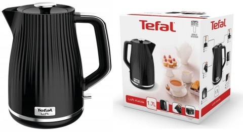 Czajnik Elektryczny Tefal Loft 1,7L 2400W Bezprzewodowy, Czarny