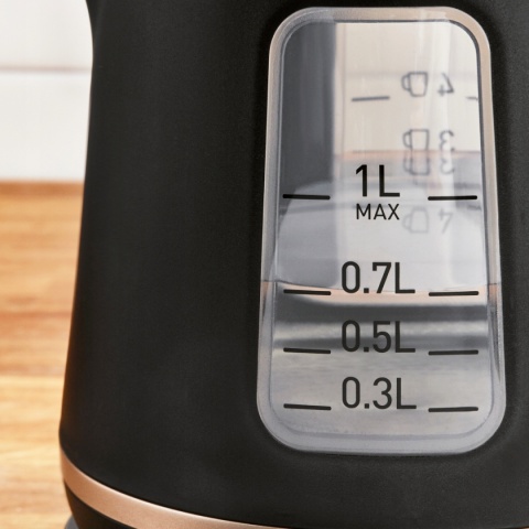 Czajnik elektryczny Tefal Includeo 2400W, 1L, obrotowa podstawka, czarny