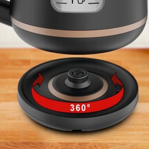 Czajnik elektryczny Tefal Includeo 2400W, 1L, obrotowa podstawka, czarny