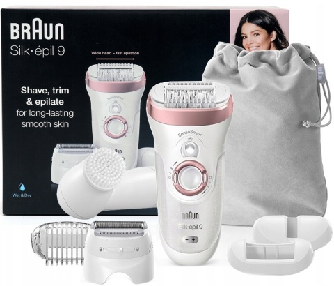Depilator Braun Silk-épil 9 4w1 - Wodoodporny, z LED, Trymer i Etui