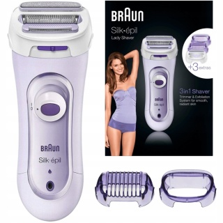 Golarka Damska Braun Silk-épil 5560 Wet&Dry z 3 Nasadkami do Golenięcia