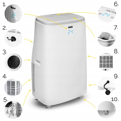 Klimatyzator Przenośny Yoer 4w1 4,7kW z Funkcją Grzania i WiFi