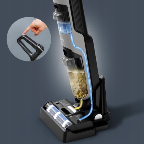 ODKURZACZ 2W1 BEZPRZEWODOWY MYJĄCY ROLKĄ SZORUJĄCĄ TEFAL X-CLEAN 4 GF5035