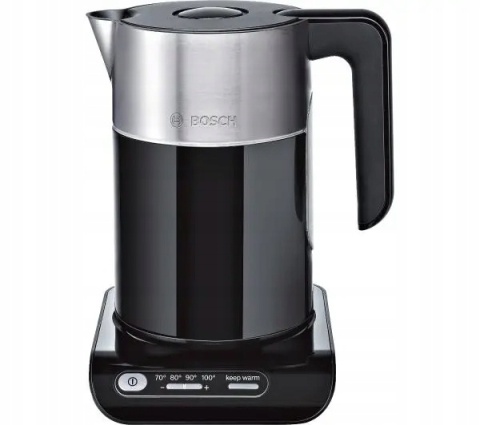 CZAJNIK BOSCH TWK8613P 2400W 1,5L REGULACJA TEMPERATURY PŁASKA GRZAŁKA