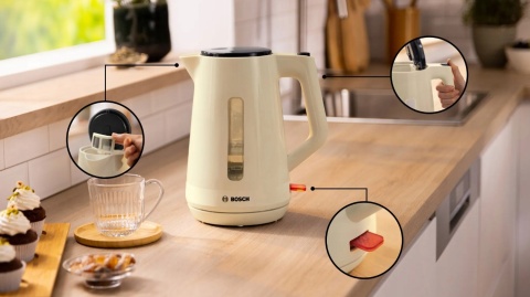 CZAJNIK ELEKTRYCZNY BOSCH MYMOMENT 1,7L 2400W FILTR ANTYWAPIENNY + WSKAŹNIK