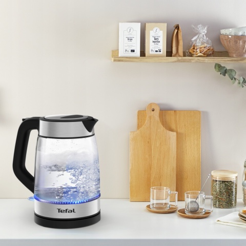 CZAJNIK ELEKTRYCZNY TEFAL KI605830 SZKŁANY 2200W 1,7L LED 360° PODSTAWA