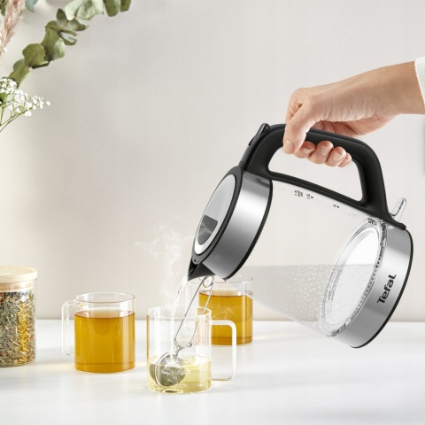 CZAJNIK ELEKTRYCZNY TEFAL KI605830 SZKŁANY 2200W 1,7L LED 360° PODSTAWA