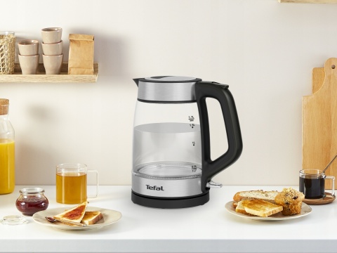 CZAJNIK ELEKTRYCZNY TEFAL KI605830 SZKŁANY 2200W 1,7L LED 360° PODSTAWA