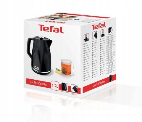 CZAJNIK ELEKTRYCZNY TEFAL LOFT 2400W, 1,7L, 360° PODSTAWA I UKRYTA GRZAŁKA