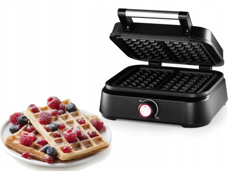 GOFROWNICA 2 DUŻE XXL 2200W REGULACJA TEMPERATURY POWŁOKA MARMUROWA MOZANO