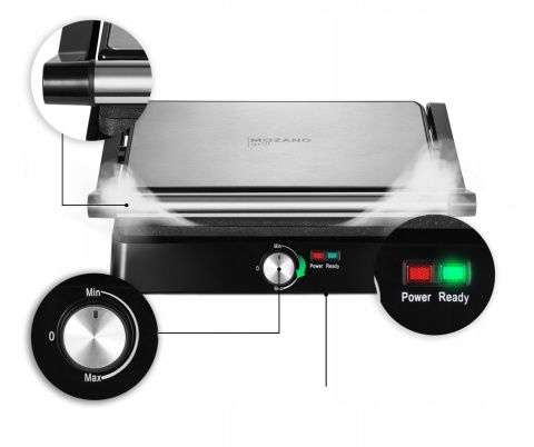 GRILL ELEKTRYCZNY 2200W MOCNY- PANINI OPIEKACZ 2xPŁYTY 29X23 TACKA OCIEKOWA