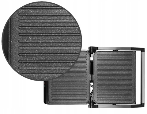 GRILL ELEKTRYCZNY KONTAKTOWY 2200W - ROZKŁADANY 180° Z POWŁOKĄ MARMUROWĄ