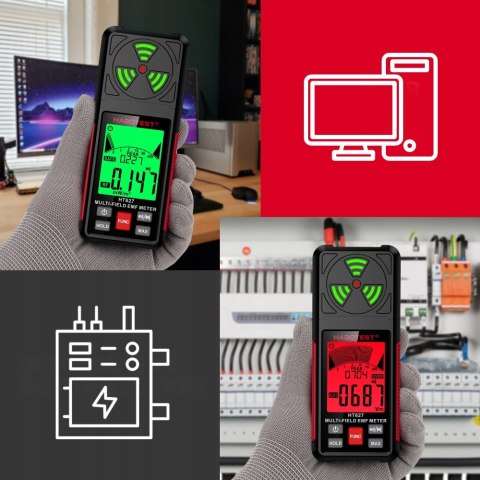 Miernik Pola Emf Fal Radiowych Lcd Elektromagnetyczny Habotest Ht627
