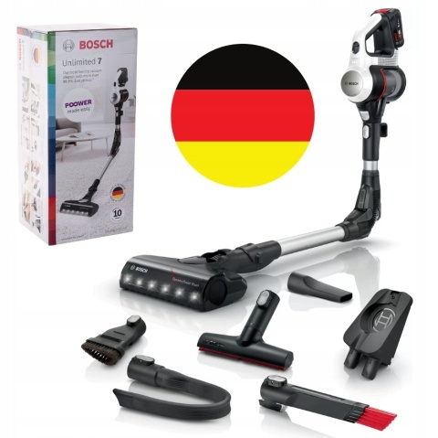 ODKURZACZ PIONOWY BOSCH UNLIMITED 7 LED 2W1, 100M2, 40MIN, SILNIK 10 LAT
