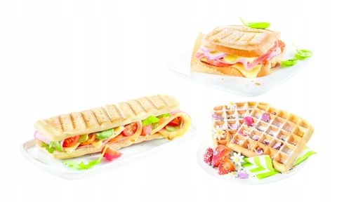 OPIEKACZ TEFAL BREAK TIME 3W1 - 700W KANAPKI PANINI GOFROWNICA ŁATWE MYCIE