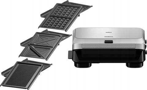 Opiekacz Braun SnackMaker 5 w 1 - Tosty, Gofry, Grill 800W