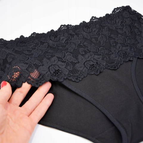 4 pary bawełnianych fig damskich Kasawi, czarne, rozmiar 4XL