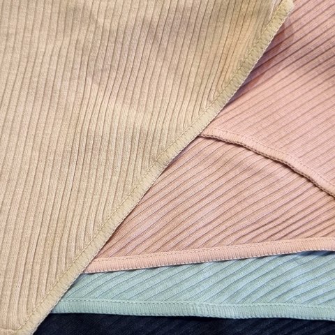 5X Wygodne Prążkowane Majtki Figi Bawełniane Elastyczne L/Xl Kolorowe