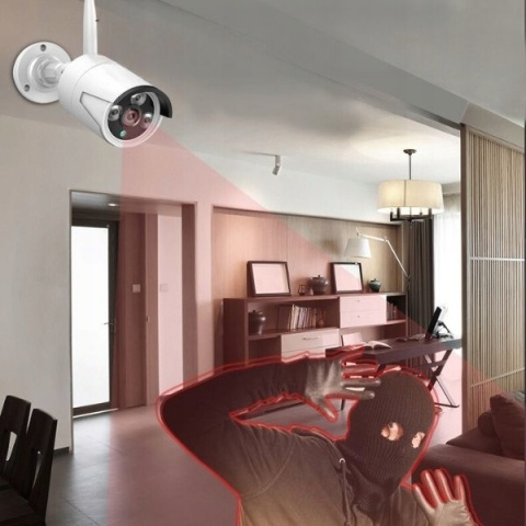 4 KAMERY MONITORINGU 8MP FULL HD WIFI IP66 Z DETEKCJĄ RUCHU NOCNE WIDZENIE