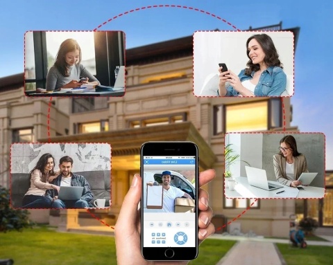 4 KAMERY MONITORINGU 8MP FULL HD WIFI IP66 Z DETEKCJĄ RUCHU NOCNE WIDZENIE