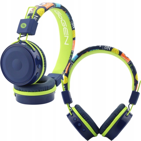 BEZPRZEWODOWE SŁUCHAWKI BLUETOOTH NIEBIESKIE DLA DZIECI Z MIKROFONEM GOGEN