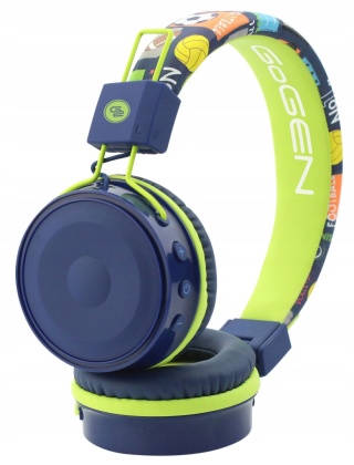 BEZPRZEWODOWE SŁUCHAWKI BLUETOOTH NIEBIESKIE DLA DZIECI Z MIKROFONEM GOGEN