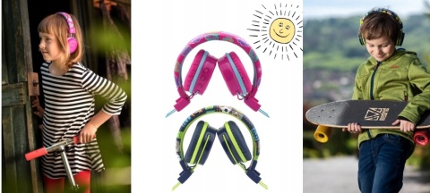 BEZPRZEWODOWE SŁUCHAWKI BLUETOOTH NIEBIESKIE DLA DZIECI Z MIKROFONEM GOGEN