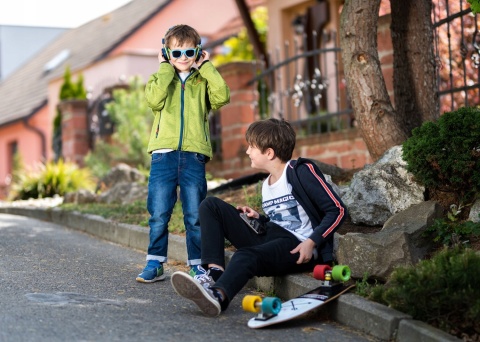 BEZPRZEWODOWE SŁUCHAWKI BLUETOOTH NIEBIESKIE DLA DZIECI Z MIKROFONEM GOGEN