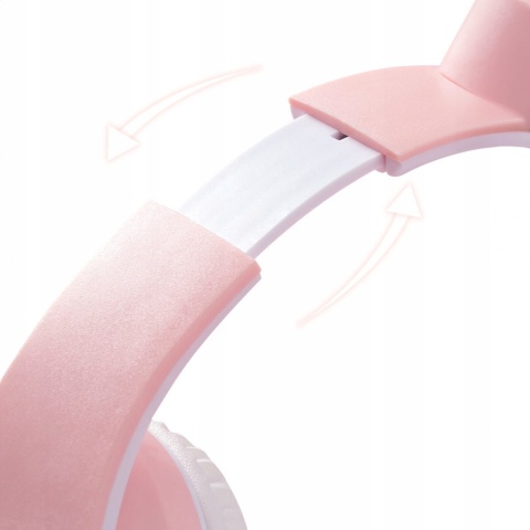 BEZPRZEWODOWE SŁUCHAWKI NAUSZNE KOCIE USZY BLUETOOTH LED RGB DLA DZIECKA