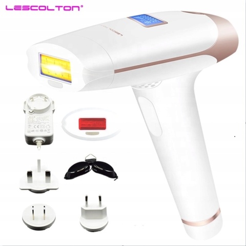 DEPILATOR LASEROWY LESCOLTON T009i MOCNY BEZBOLESNY BIKINI NOGI DUŻY ZESTAW
