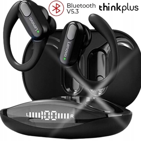 DOUSZNE SŁUCHAWKI BEZPRZEWODOWE LENOVO XT80 CZARNE MIKROFON ODPORNE NA WODĘ