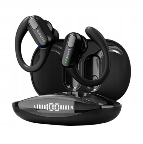 DOUSZNE SŁUCHAWKI BEZPRZEWODOWE LENOVO XT80 CZARNE MIKROFON ODPORNE NA WODĘ