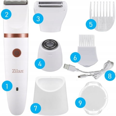 GOLARKA DAMSKA DEPILATOR DO CIAŁA BIKINI NÓG PACH WODOODPORNA USB 3W1