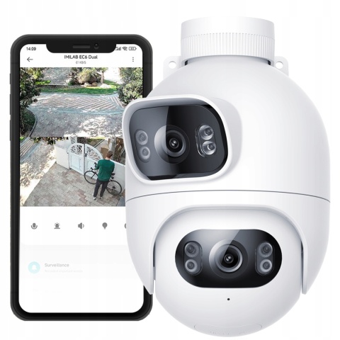 IMILAB EC6 DUAL 2K - KAMERA ZEWNETRZNA 360° DWUKĄTOWA, MONITORING DO DOMU