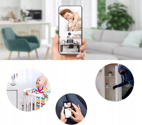 KAMERA IP ALPINA FULL HD OBROTOWA WI-FI DŹWIĘK NOCNA WIZJA 10M MONITORING