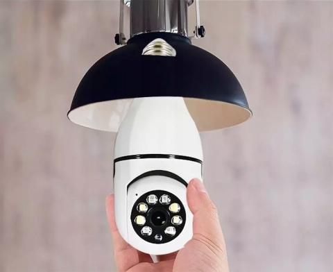 KAMERA IP WI-FI 360° OBROTOWA W ŻARÓWCE E27 - MONITORING NA ŻYWO NOKTOWIZOR