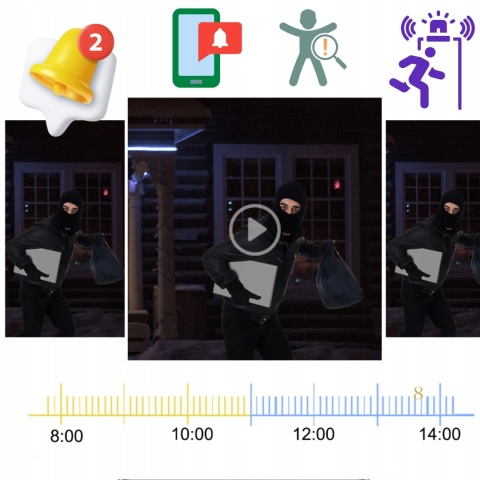 KAMERA IP WIFI 8MPx TUYA SMART 4K ULTRA HD ZOOM LED AUDIO IP66 DLA DOMU