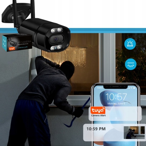 KAMERA IP WIFI 8MPx TUYA SMART 4K ULTRA HD ZOOM LED AUDIO IP66 DLA DOMU