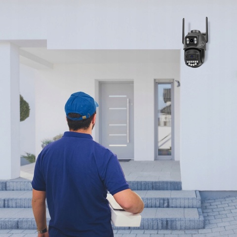 KAMERA IP WIFI PODWÓJNA OBROTOWA ZEWNĘTRZNA 2X5MP ZOOM FHD DETEKCJA RUCHU