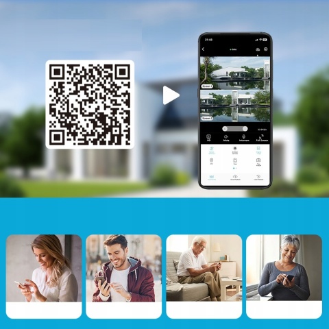 KAMERA IP WIFI PODWÓJNA OBROTOWA ZEWNĘTRZNA 2X5MP ZOOM FHD DETEKCJA RUCHU