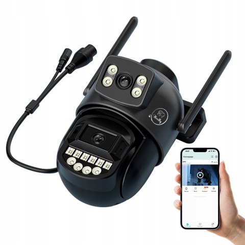 KAMERA IP WIFI PODWÓJNA OBROTOWA ZEWNĘTRZNA 2X5MP ZOOM FHD DETEKCJA RUCHU