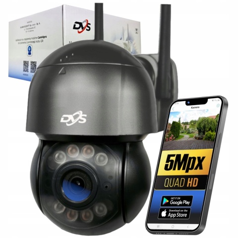 KAMERA OBROTOWA IP WIFI 360° 5MPX 2K DETEKCJA RUCHU, NOCNE WIDZENIE DO DOMU