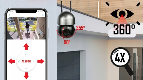 KAMERA OBROTOWA IP WIFI 360° 5MPX 2K DETEKCJA RUCHU, NOCNE WIDZENIE DO DOMU