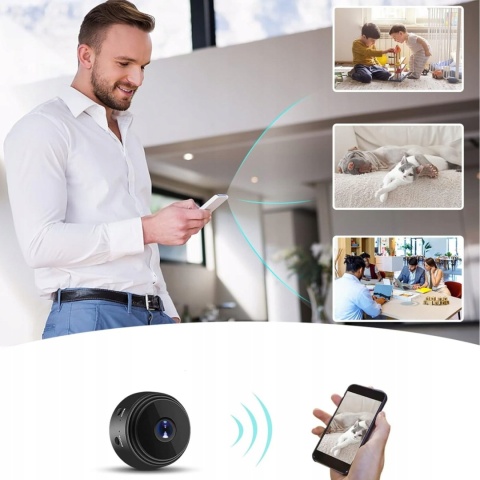 MINI KAMERA WIFI SZPIEGOWSKA IP SMART FULL HD MONITORING BEZPRZEWODOWA