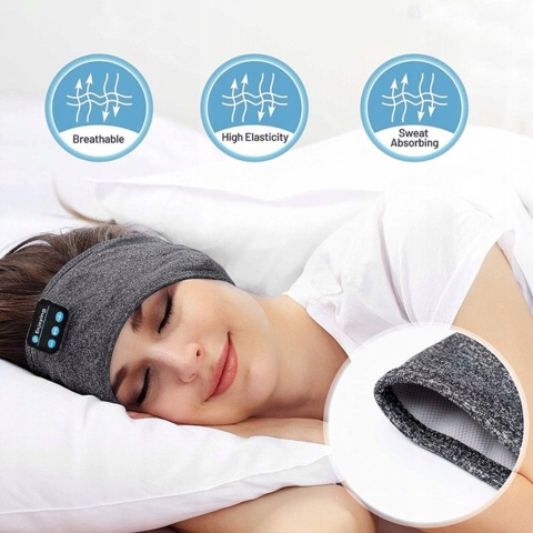 OPASKA SPORTOWA BLUETOOTH NA USZY GŁOŚNIK DO BIEGANIA I SNU WYSOKA JAKOŚĆ